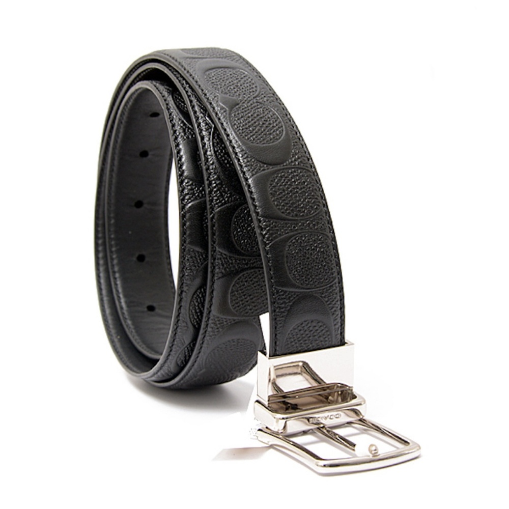 NEW COACH Men Logo Signature Leather Dress Belt - Picture 1 of 8